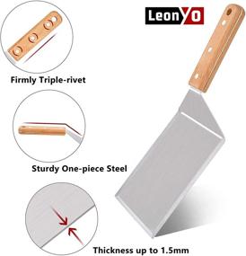 img 2 attached to 🔥 Leonyo Griddle Accessories Set of 27: Heavy Duty Metal Grilling Spatula & BBQ Burger Turner Kit for Cast Iron Flat Top Teppanyaki Hibachi Cooking - Includes Carrying Bag, Perfect Men's Gift