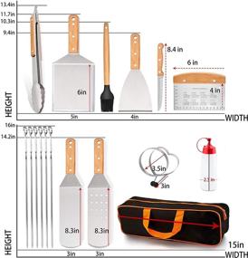 img 1 attached to 🔥 Leonyo Griddle Accessories Set of 27: Heavy Duty Metal Grilling Spatula & BBQ Burger Turner Kit for Cast Iron Flat Top Teppanyaki Hibachi Cooking - Includes Carrying Bag, Perfect Men's Gift