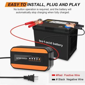 img 1 attached to 🔌 12V Smart Automatic Battery Charger for Electric Cars - Portable Trickle Charger for Car Motorcycle Truck Lawn Mower Boat Marine RV SUV ATV Lead Acid Battery - Automotive Battery Maintainer