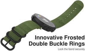 img 1 attached to 👉 Premium Woven Nylon Watch Band - Army Green | Compatible with Garmin Forerunner 235/220/230/620/630/735XT/Approach S20/S6/S5