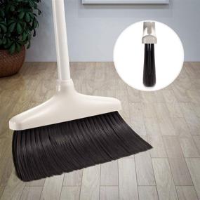 img 2 attached to CQT Broom and Dustpan Set: Long Handle, Ideal for Home, Kitchen, Industry, Lobby Floor Sweeping – Upright Stand Up Dustpan Cleans Combo with Broom Holder