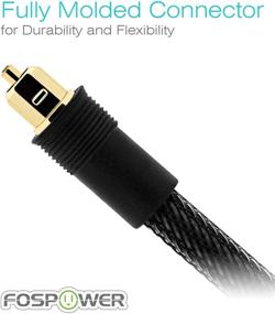 img 2 attached to 🔊 FosPower 25ft 24K Gold Plated CL3 Rated Toslink Digital Optical Audio Cable - Zero RFI & EMI Interference, Metal Connectors, Durable Nylon Braided Jacket