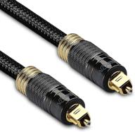 🔊 fospower 25ft 24k gold plated cl3 rated toslink digital optical audio cable - zero rfi & emi interference, metal connectors, durable nylon braided jacket logo