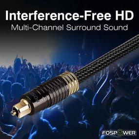 img 3 attached to 🔊 FosPower 25ft 24K Gold Plated CL3 Rated Toslink Digital Optical Audio Cable - Zero RFI & EMI Interference, Metal Connectors, Durable Nylon Braided Jacket
