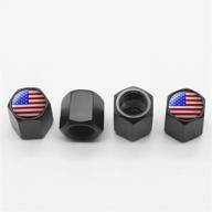 🚗 enhance your ride with jieou american flag logo tire valve stem caps – universal decoration accessory for cars, suvs, trucks, motorcycles (4pcs) logo