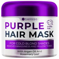 bellisso purple mask for blonde hair - say goodbye to yellow and copper tones - intense color-protecting treatment with keratin and moroccan argan oil logo