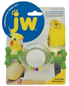 img 1 attached to 🦜 JW Pet Company Activitoy Rattle Mirror Small Bird Toy - Vibrant Color Variations for Enhanced Online Discoverability