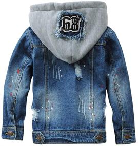 img 3 attached to 👕 Stylish Ripped Jacket Outwear for Boys' Cotton Clothing