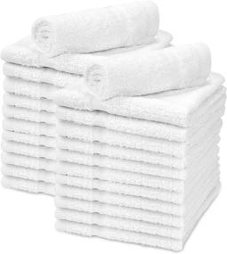 img 4 attached to 🌟 Talvania 24-Pack Super Absorbent Terry Towel Set - 100% Ring Spun Cotton White Wash Cloth with Border Design - Ideal for Face Wash, Gym, Spa, Home Bath - Long Lasting Multi-Purpose Towels - 12"X12