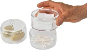 img 2 attached to 🏠 Home-X Cotton Ball and Swabs Holder: 3-Level Apothecary Jar with Lid for Organized Bathroom Storage