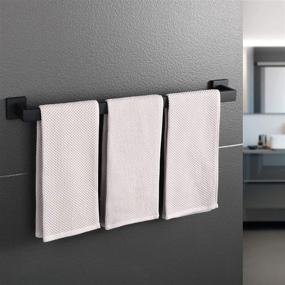 img 3 attached to 🛁 Stylish and Durable Alise 28-Inch Bathroom Towel Bar: Wall Mount Towel Rail Holder in Sleek Matte Black Finish, with Flexible Installation Options