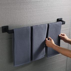 img 2 attached to 🛁 Stylish and Durable Alise 28-Inch Bathroom Towel Bar: Wall Mount Towel Rail Holder in Sleek Matte Black Finish, with Flexible Installation Options