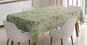 img 3 attached to 🎄 Ambesonne Rectangular Mistletoe Christmas Tablecloth