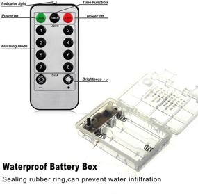 img 3 attached to ZOUTOG Светодиодные гирлянды с батарейками: 10 м/33 фт, 100 теплых белых LED-лампочек со съемным пультом управления - идеальны для Рождества, свадьбы и вечеринок, декорирования помещений и открытых пространств!