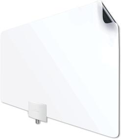 img 3 attached to Mohu Leaf Plus Amplified Indoor TV Antenna - 60-Mile Range, UHF/VHF Multi-Directional, True Paper-Thin Design, 16 ft. Coaxial Cable, 15dB Preamplified, Reversible, Paintable, 4K-Ready, Model MH-110029