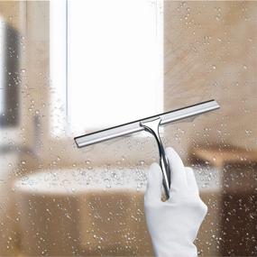 img 1 attached to 🚿 Stainless Steel Shower Squeegee - 12 Inches - Ideal for Shower Doors, Bathroom, Kitchen, Windows, and Car Glass