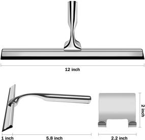 img 2 attached to 🚿 Stainless Steel Shower Squeegee - 12 Inches - Ideal for Shower Doors, Bathroom, Kitchen, Windows, and Car Glass