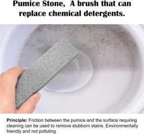 img 3 attached to 🚽 Pumice Stone Toilet Bowl Clean Brush: Effortlessly Remove Hard Water Rings, Calcium Buildup, and Rust - Ideal for Toilet, Bathroom, Kitchen Sink, Grill (Gray)