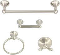 🚽 nuk3y vista contemporary 4-piece bathroom hardware set with towel bar - satin nickel logo