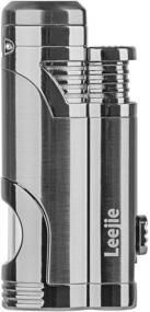 img 3 attached to 🔥 Leejie Torch Cigar Lighter - Refillable Butane Dual Jet Flame Windproof Lighter with Cigar Punch (Butane Not Included)