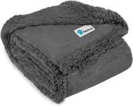 reversible sherpa dog blanket - plush and warm petami blanket for dog bed, couch, sofa, car logo