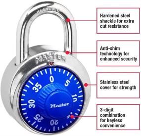img 3 attached to Secure Your Locker with Master Lock 1505D Combination Padlock - 1 Pack, Assorted Colors