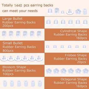 img 3 attached to 🔒 Yholin 1440pcs Hypoallergenic Rubber Earring Backs with Box - Replacements for Sensitive Skin, 6 Styles Clear Silicone Earring Backs - Soft Stoppers for Earring Hooks and Studs - Earring Safety Backings