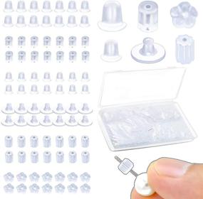 img 4 attached to 🔒 Yholin 1440pcs Hypoallergenic Rubber Earring Backs with Box - Replacements for Sensitive Skin, 6 Styles Clear Silicone Earring Backs - Soft Stoppers for Earring Hooks and Studs - Earring Safety Backings