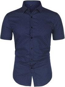 img 4 attached to 👕 Men's Clothing and Shirts with Printed Cotton Sleeves and Button Details by Uxcell