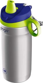 img 2 attached to 🧃 Pogo 12oz Insulated Stainless Steel Leak Proof Water Bottle with Silicone Straw - Perfect for Kids and Toddlers (Touchdown Blue)