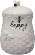 youngs inc ceramic bee treat jar: a stylish white and black storage solution логотип