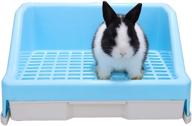 rubyhome rabbit litter box with drawer for bigger pets - adult guinea pigs, rabbits, chinchilla, galesaur, ferret, small animals - 12 inches (blue) logo