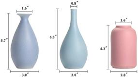img 3 attached to Elegant Set of 3 Colorful Ceramic Flower Vases: Ideal Home Decor for Living Room, Office, Table, Wedding, Centerpieces, and Events