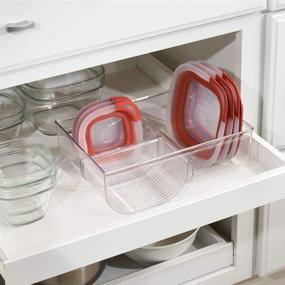 img 3 attached to mDesign Clear Plastic Food Storage Container Lid Holder - 3-Compartment Organizer Bin for Kitchen Cabinets, Cupboards, Pantry Shelves