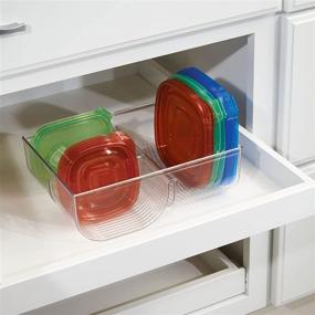 img 2 attached to mDesign Clear Plastic Food Storage Container Lid Holder - 3-Compartment Organizer Bin for Kitchen Cabinets, Cupboards, Pantry Shelves