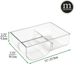 img 1 attached to mDesign Clear Plastic Food Storage Container Lid Holder - 3-Compartment Organizer Bin for Kitchen Cabinets, Cupboards, Pantry Shelves