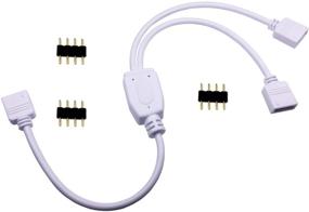 img 4 attached to 🔌 TronicsPros 4 Pin LED Splitter Cable - RGB LED Strip Connector Y Splitter for One to Two SMD 5050 3528 2835 RGB LED Tape Light LED Ribbon - 30cm/12inch Long (1-to-2 Splitter, White, 1pc)