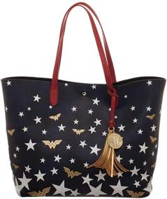 img 3 attached to Wonder Woman: Embrace Patriotism with this Oversized Red White and Blue Bag