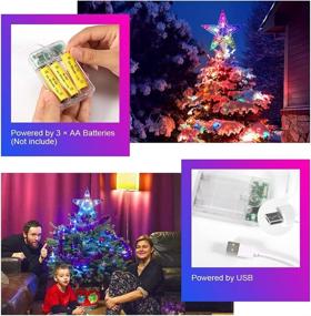 img 2 attached to 🌟 Willcrew Christmas Tree Topper with Remote Control Timer: 9 inch Waterproof Star Lights for Xmas Holiday Décor, Battery Operated LED Treetop Star Gift