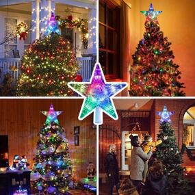 img 3 attached to 🌟 Willcrew Christmas Tree Topper with Remote Control Timer: 9 inch Waterproof Star Lights for Xmas Holiday Décor, Battery Operated LED Treetop Star Gift