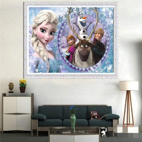 img 1 attached to 🎨 Набор для росписи с алмазами Elsa Princess 5D DIY для украшения стены - полное сверление кристальных стразов, рукоделие на холсте, 16"x12" - идеально подходит для взрослых и детей