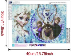 img 3 attached to 🎨 Набор для росписи с алмазами Elsa Princess 5D DIY для украшения стены - полное сверление кристальных стразов, рукоделие на холсте, 16"x12" - идеально подходит для взрослых и детей