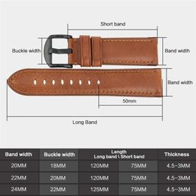 img 3 attached to 🕒 Genuine Leather Accessories Stainless Buckle Men's Watches: Timeless Elegance and Durability Combined