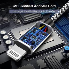img 1 attached to Автомобильный аудиокабель MOOU Lightning с разъемом 3.5 мм, сертифицированный Apple, длиной 6.6 фута, совместимый с iPhone 13/13 Pro/13 Pro Max/12/12 Pro/12 Pro Max/11/11 Pro/X/XR/XS/SE/8P.