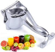 premium stainless steel manual juicer - heavy duty fruit hand squeezer for lemon orange - citrus extractor and manual juicer - silver alloy logo