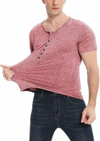 img 1 attached to Ultimate Performance and Style: LecGee Henley Workout Athletic T Shirt for Men