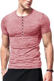 img 4 attached to Ultimate Performance and Style: LecGee Henley Workout Athletic T Shirt for Men