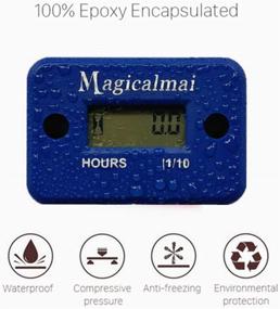 img 2 attached to 🔵 Магический электронный счетчик времени Magicalmai: Водонепроницаемый счетчик времени для газовых двигателей генераторов, газонокосилок, моек высокого давления, морских судов, квадроциклов, лодок, подвесных моторов, дэртбайков, мотоциклов - голубой.