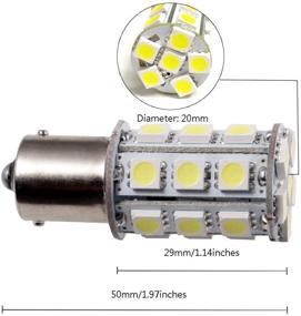 img 2 attached to 💡 2 Упаковки - GRV Ba15s 1156 1141 Яркая LED лампа для автомобиля или дома, Холодный белый свет, 24-5050SMD, постоянный ток 12V.