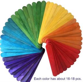 img 3 attached to 🌈 100 Pack of 6 Inch Wooden Craft Sticks in Vibrant Colors - Ideal for Children's Art Projects